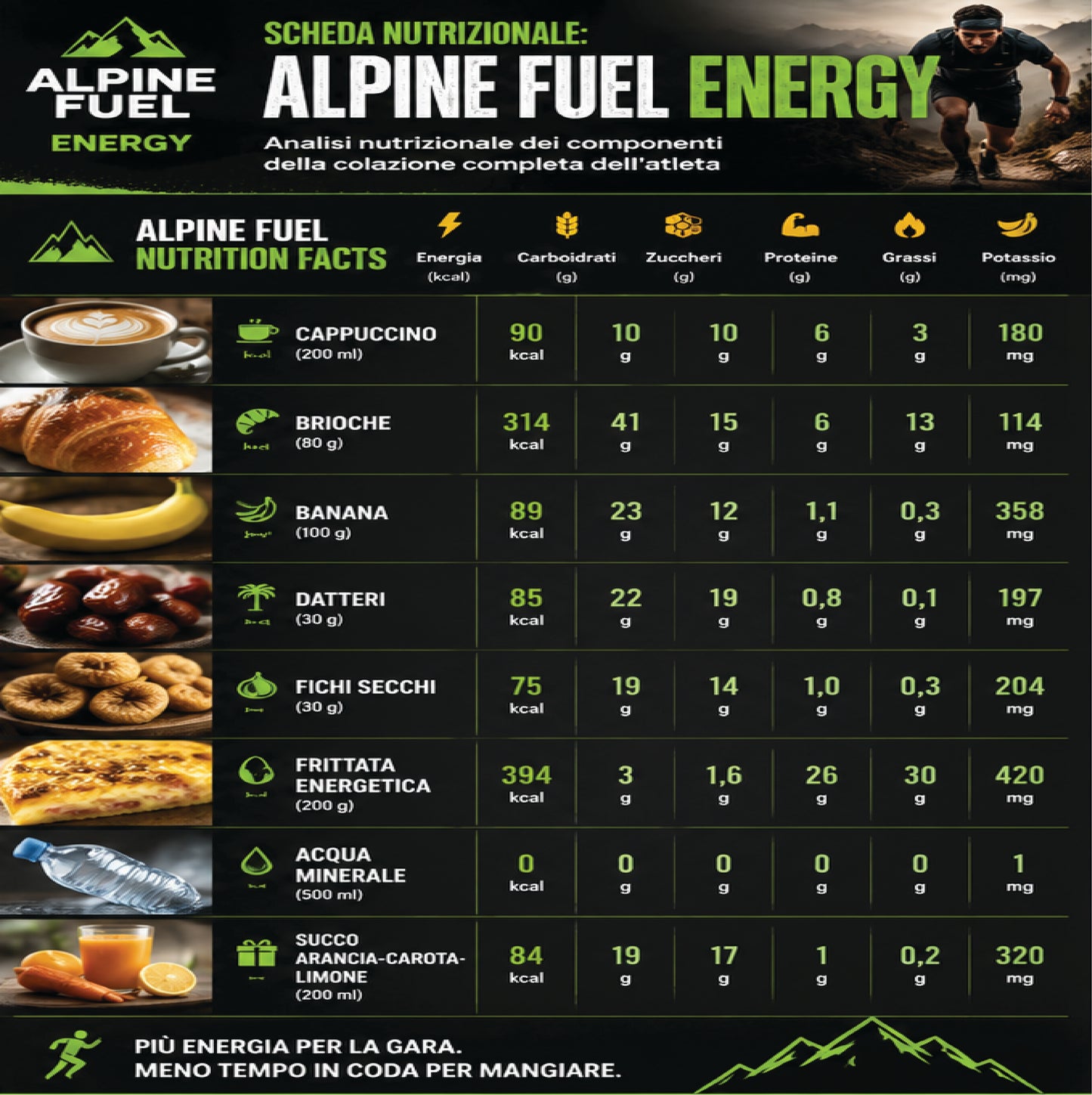 ALPINE FUEL ENERGY - La colazione completa dell'atleta