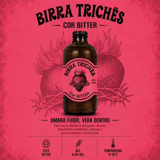 BIRRA ARTIGIANALE  TRICHES  - COR - ALC.4,2% ( BICCHIERE IN PLASTICA DA 300 ML)