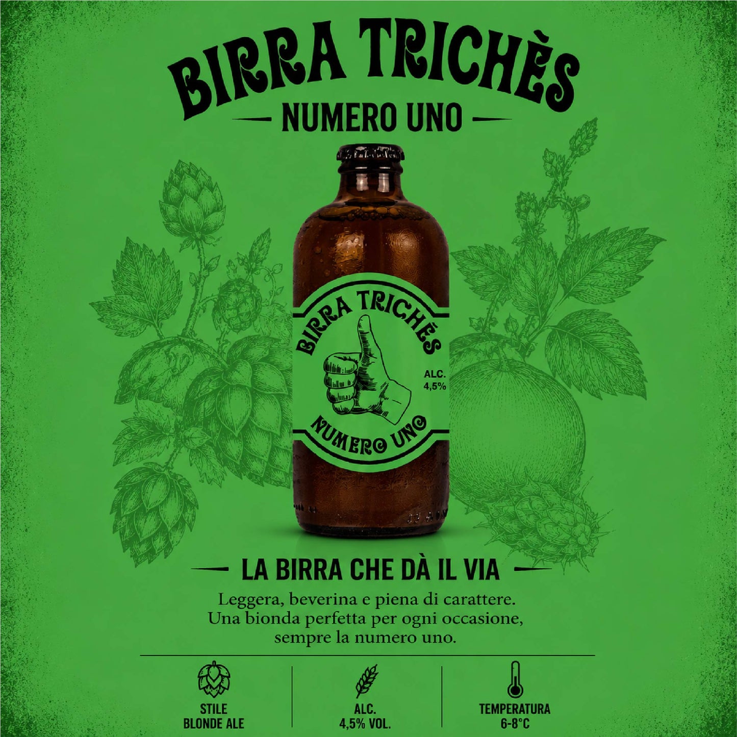 BIRRA ARTIGIANALE  TRICHES TYPE  N. 1 -  KELLER ALC. 4.5 %